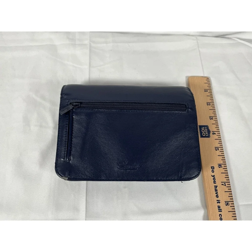 BUXTON Navy‎ Blue Crossbody Organizer Double Snap Removable Strap